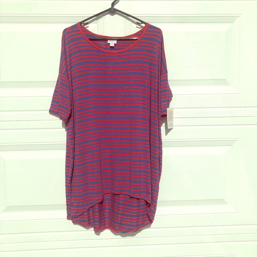NWT LuLaRoe Red & Dark Blue Shirt